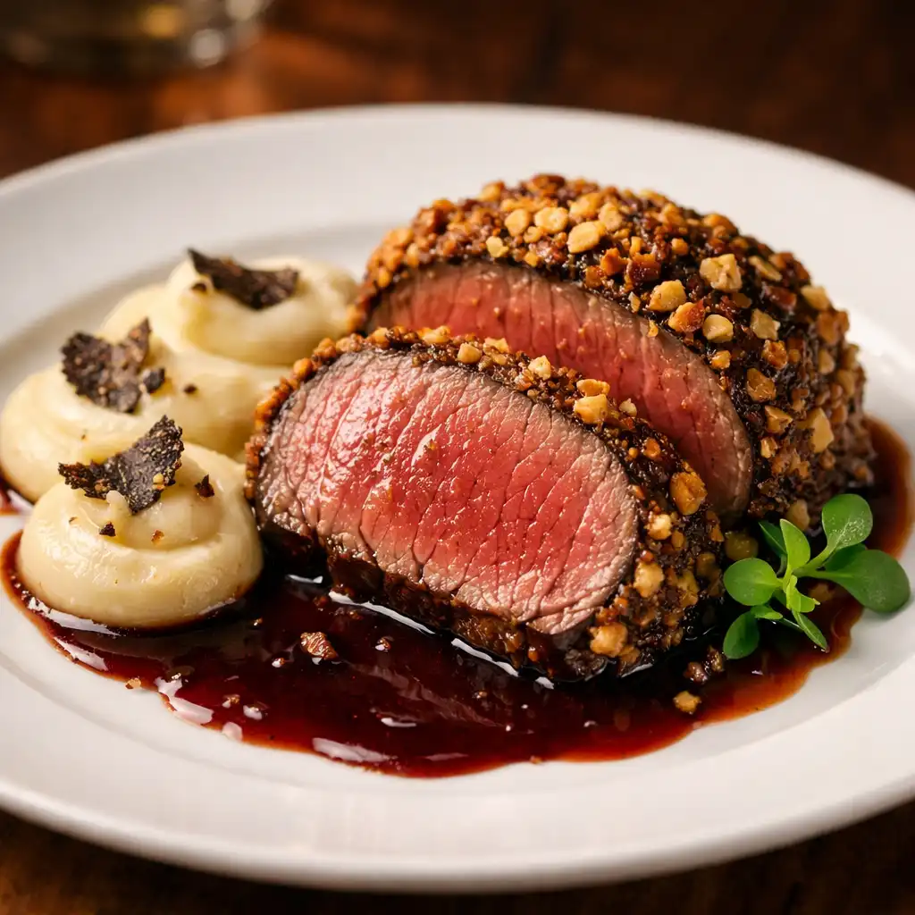 Filet de bœuf en croûte de noisette