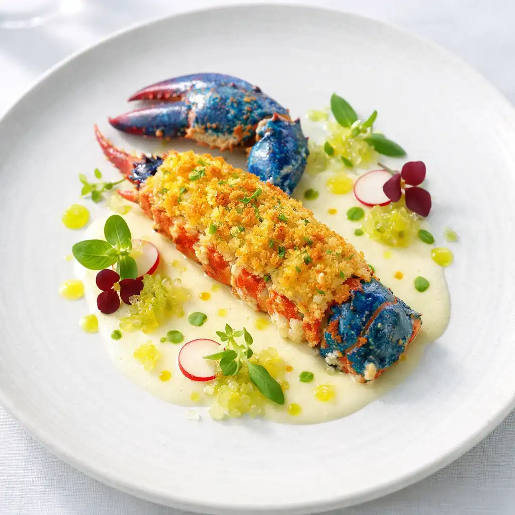 Homard bleu en viennoise d'agrumes